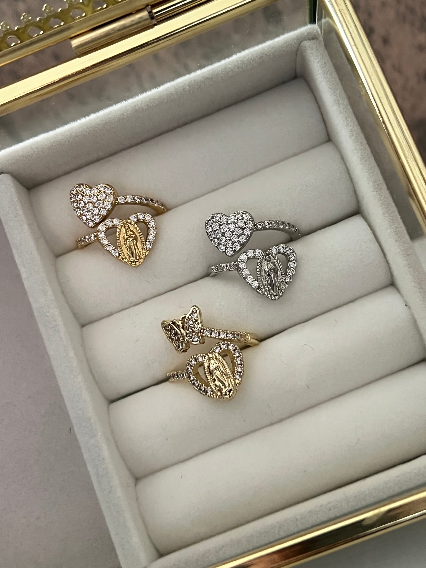 Adjustable gold laminated rings