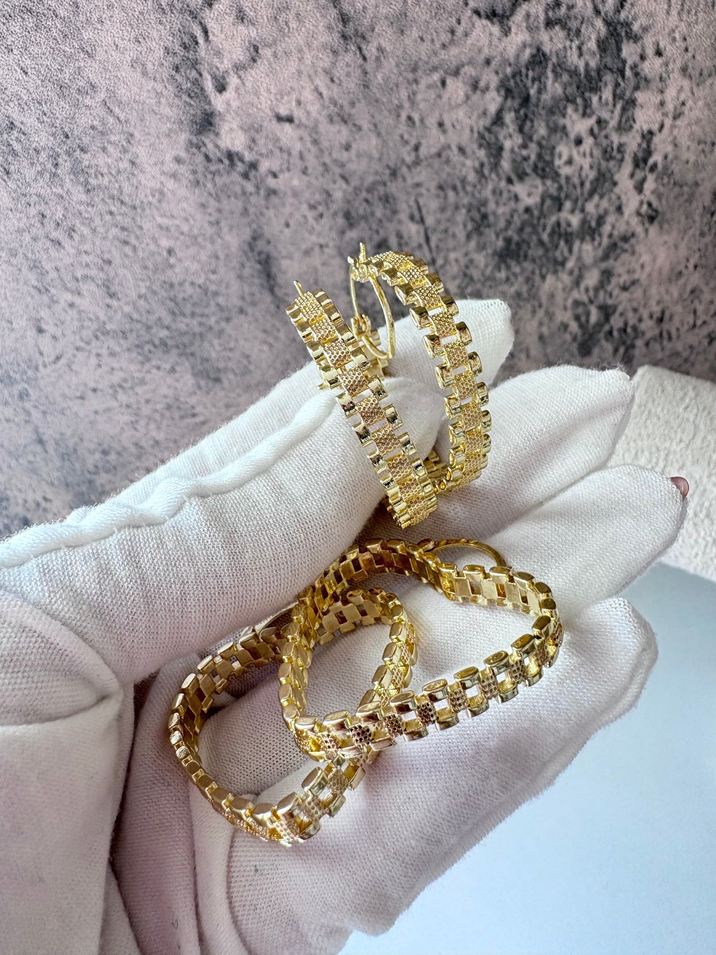 .rolex hoops gold laminated