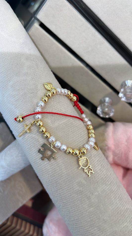 Autism Red gold laminated adjustable bracelet