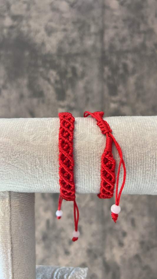 Red braided adjustable bracelet