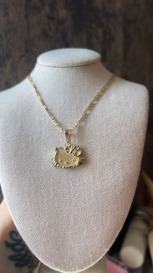 Hello kitty face gold laminated necklace