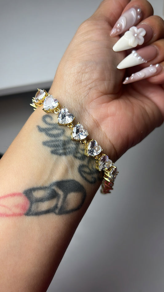 Hearts gold laminated bracelet