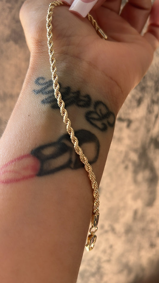 Rope gold laminated bracelet