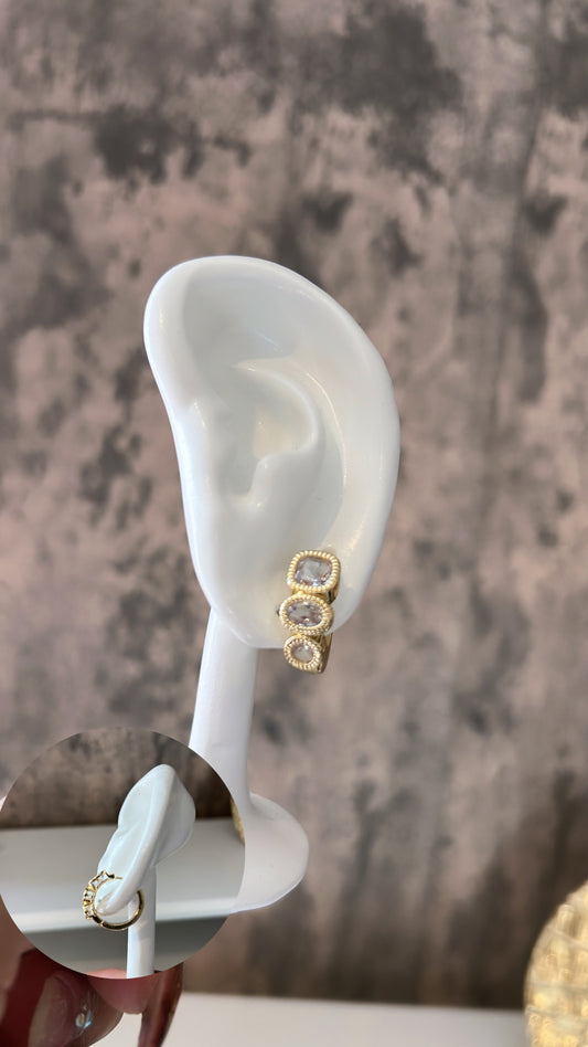 Tammy gold laminated hoops