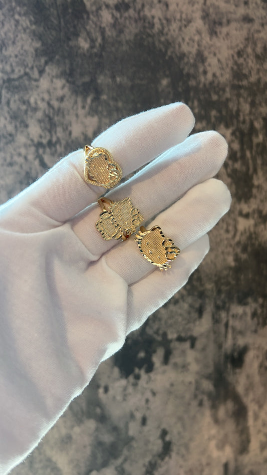 Hello kitty gold laminated rings sold by 1