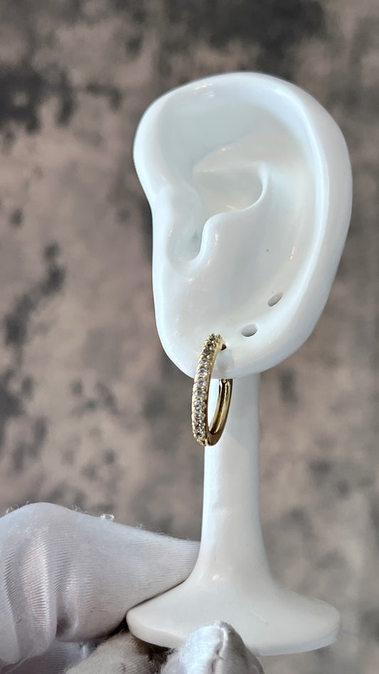Lux stones gold laminated hoops