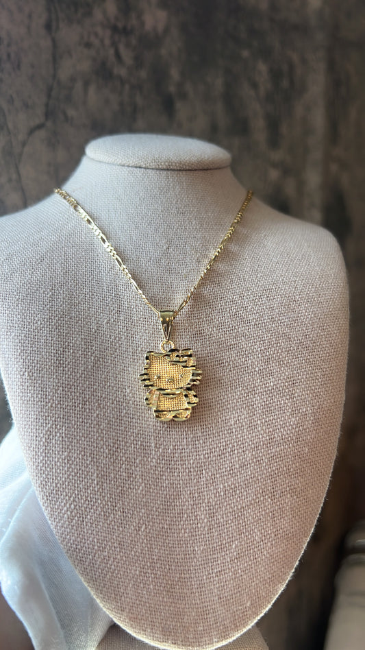 Hello kitty full body gold laminated necklace