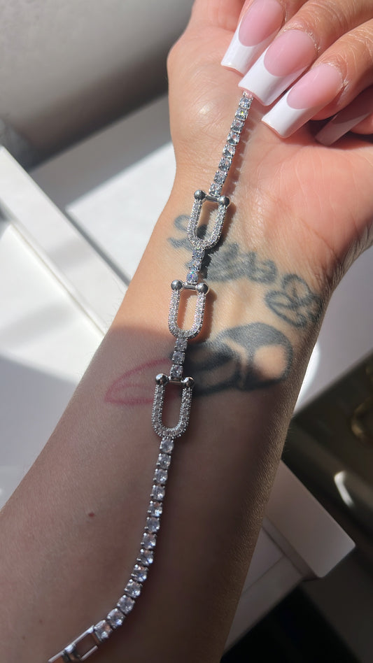 Amy silver laminated bracelet