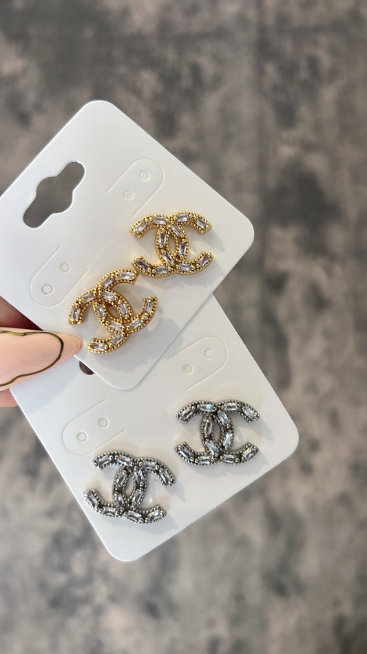 Inspired stud earrings gold laminated