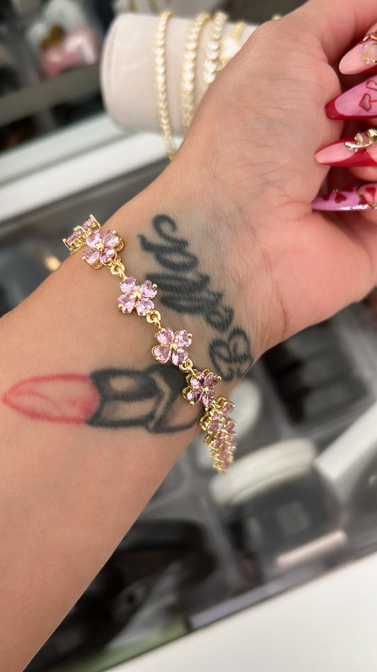 Blossom pink gold laminated bracelet