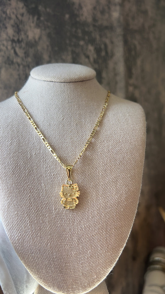 Hello kitty small full body gold laminated necklace