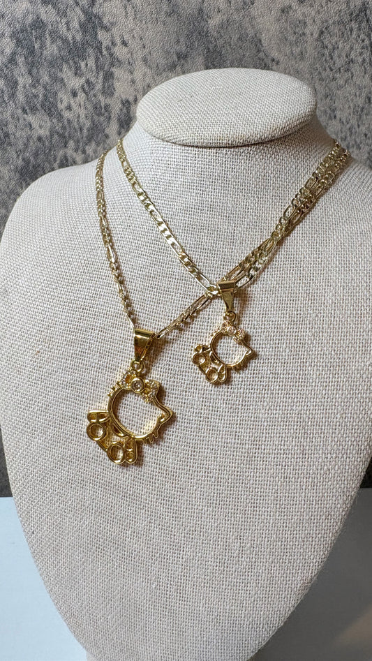 Hello kitty gold laminated necklace small or big