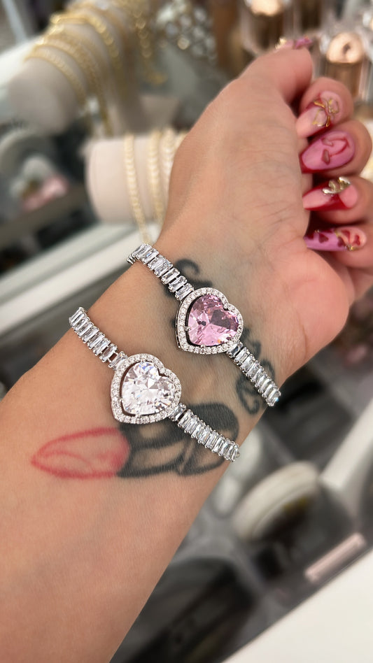 Princess heart Silver laminated bracelet