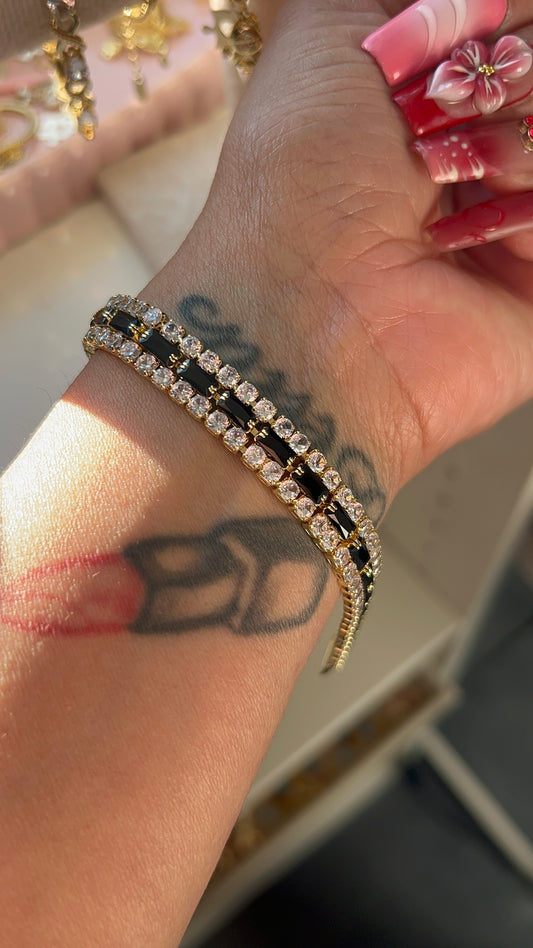 Lux black gold laminated bracelet
