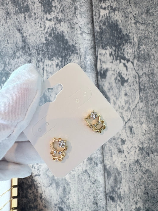Hello kitty earrings gold laminated