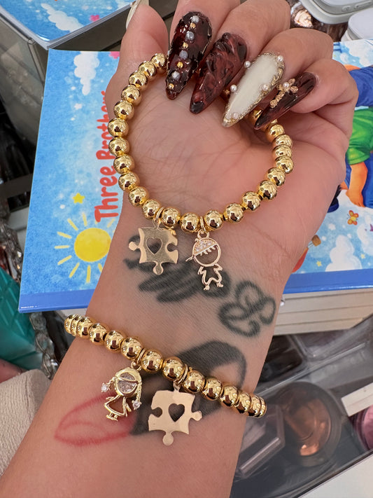 Autism all gold laminated bracelet