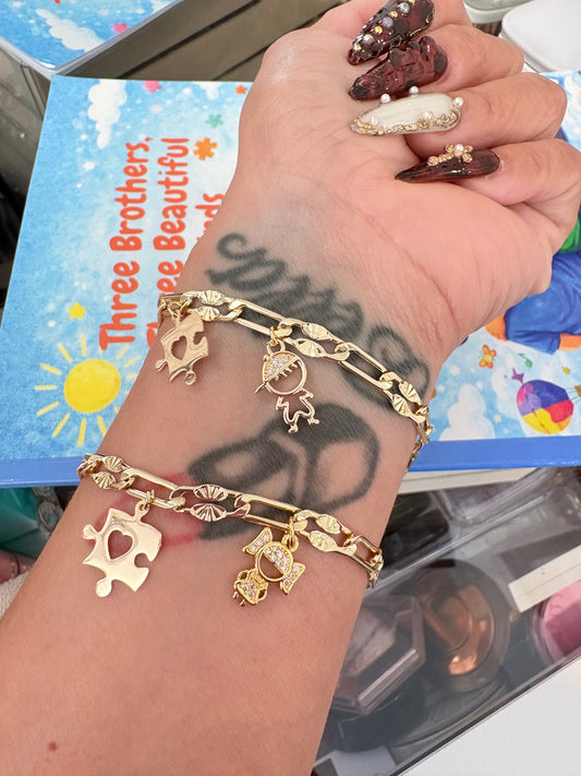 Autism figaro gold laminated bracelet