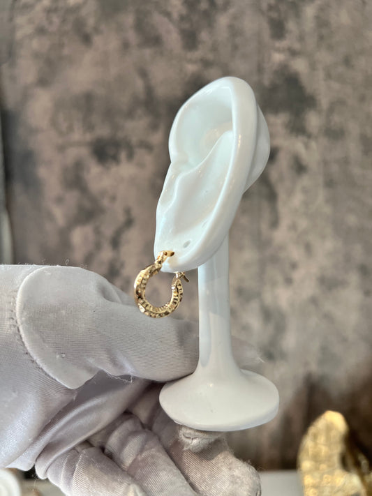 Danielle small gold laminated hoops