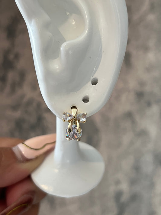 Coquette clear gold laminated hoops