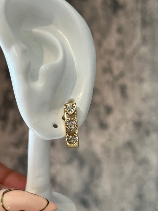 Amor gold laminated hoops