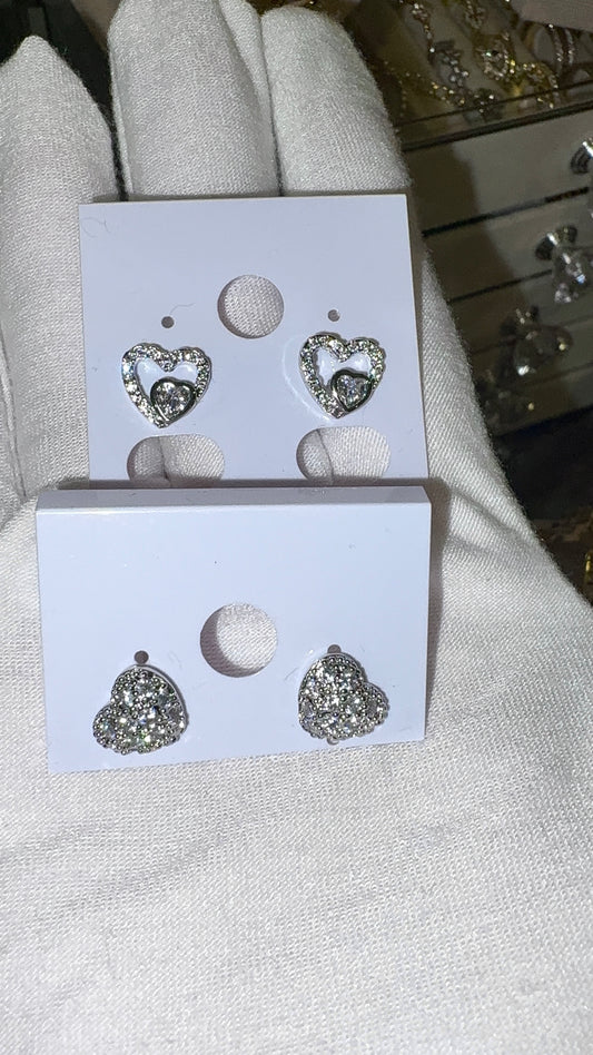 Heart earrings silver laminated