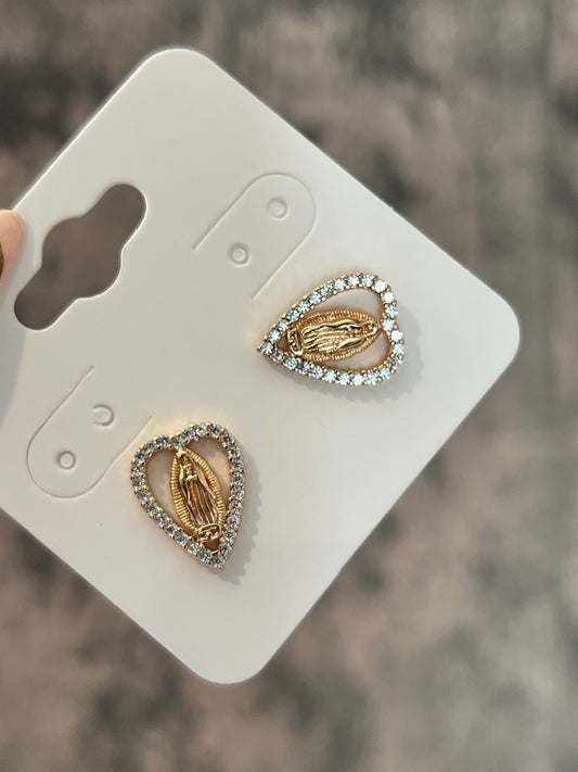 Lupita stones gold laminated earrings