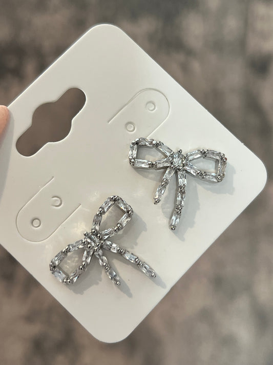 Coquette silver laminated earrings