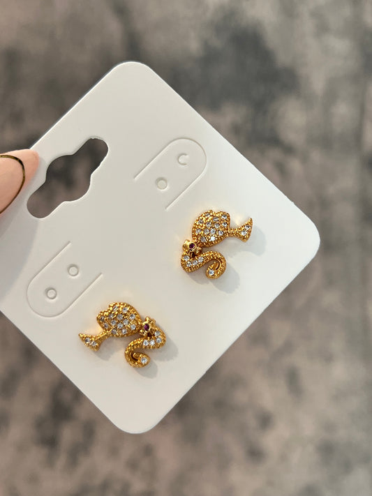 Barbie gold laminated earrings