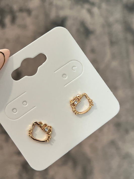 Hello kitty gold laminated earrings