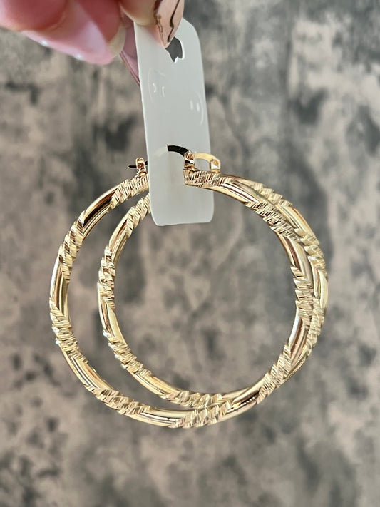 Trini gold laminated hoops