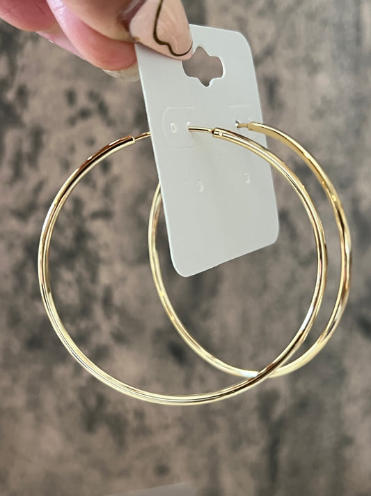 Thin gold laminated hoops
