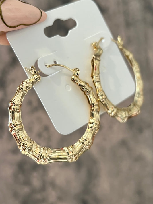 Bamboos gold laminated hoops