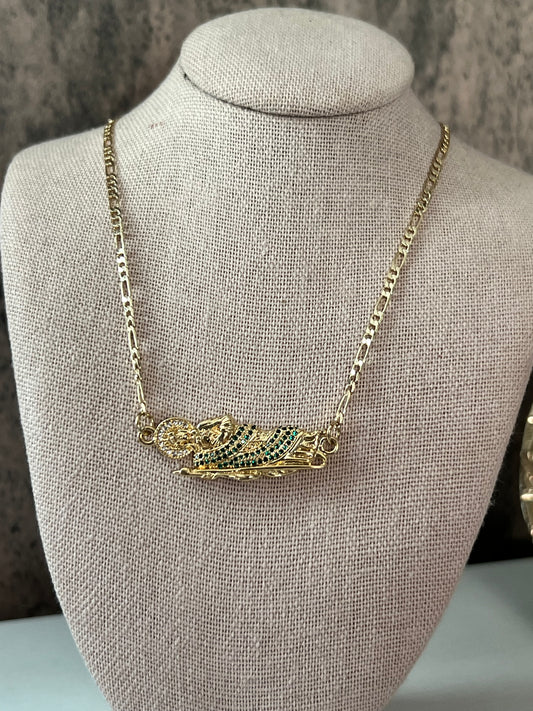 San Juditas gold laminated necklace