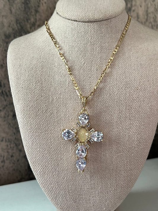 Cruz gold laminated necklace