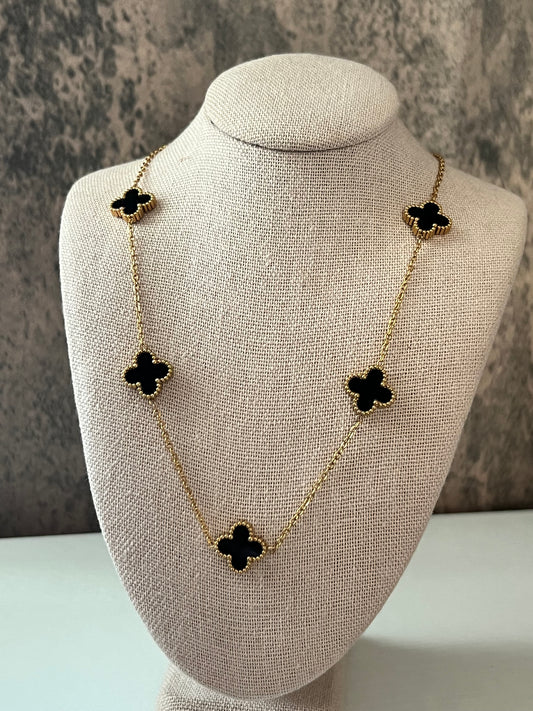 Alyssah black necklace stainless steel