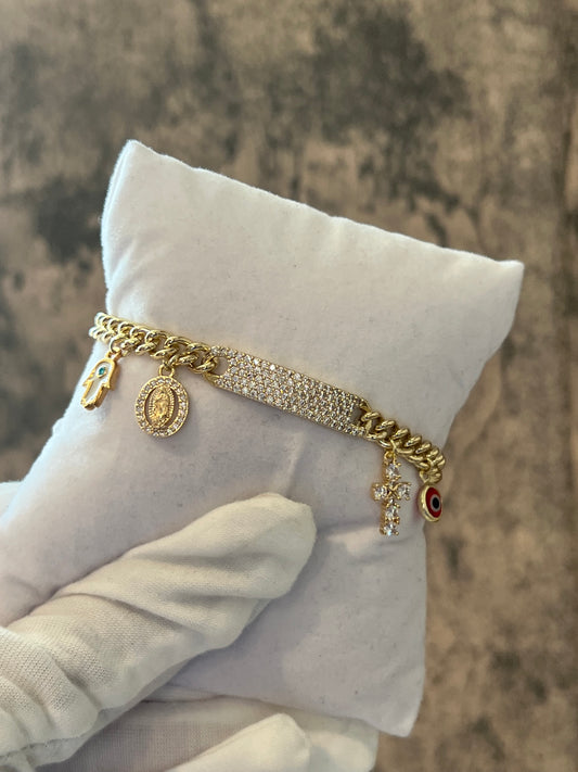 Charms gold laminated bracelet