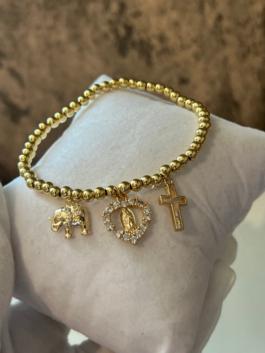 Charms gold laminated bracelet