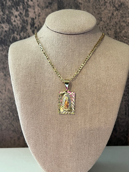 Tri color virgin gold laminated necklace