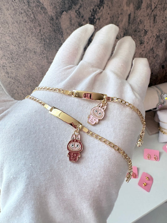 Kids labubu gold laminated bracelet