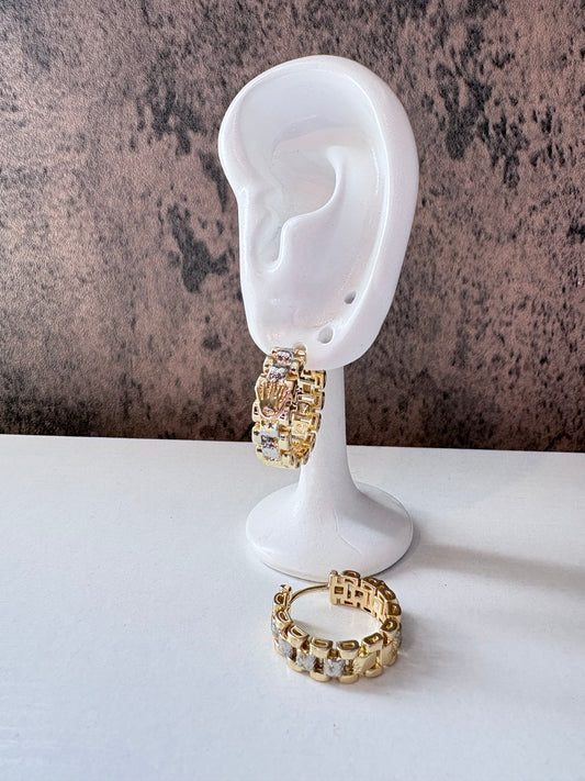 Roly gold laminated hoops