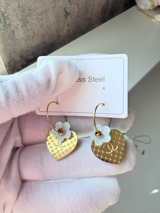 C C stainless steel earrings