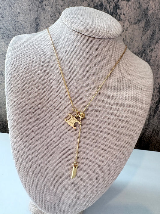 C C stainless steel necklace