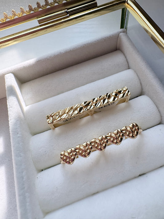 Rings double finger gold laminated