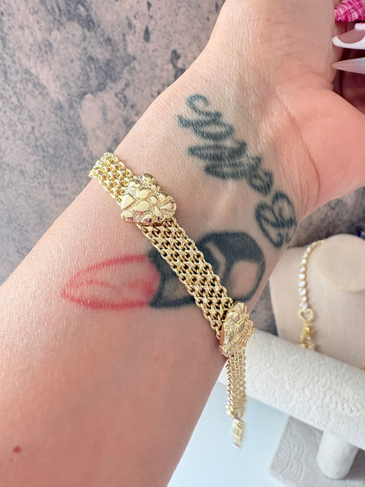 Nugget heart bracelet gold laminated