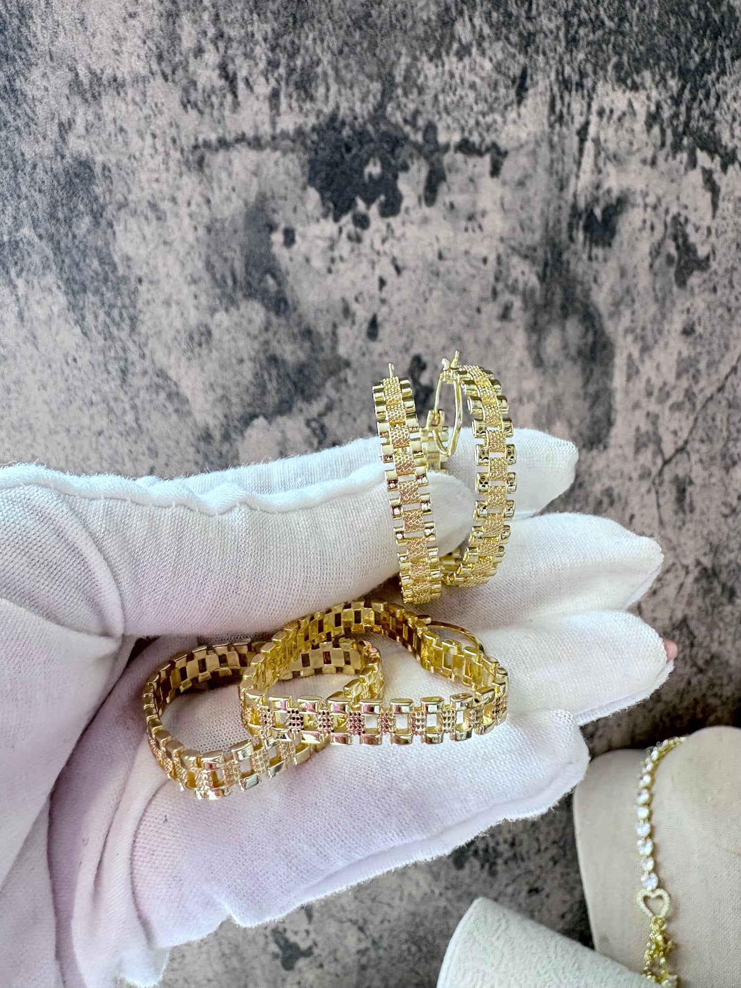 .rolex hoops gold laminated