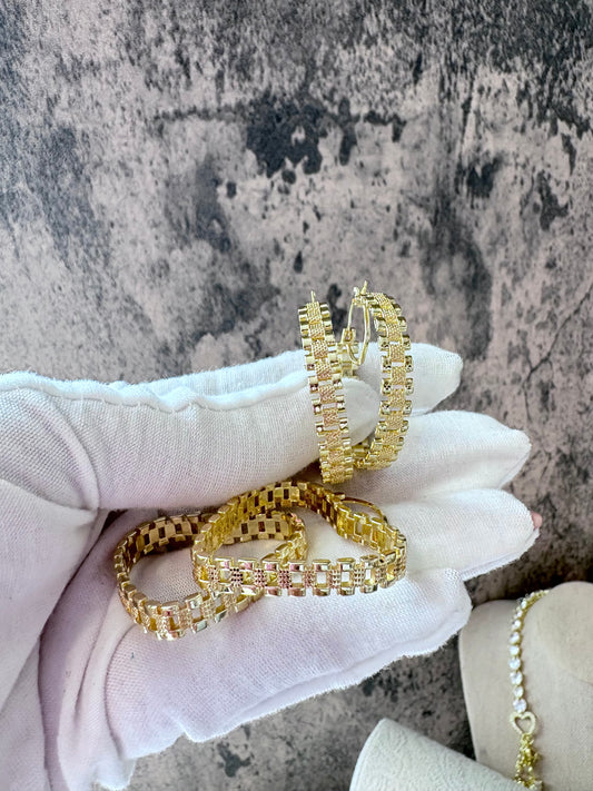 .rolex hoops gold laminated