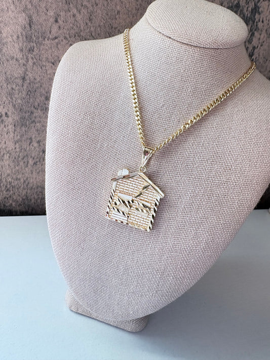 Trap house gold laminated necklace