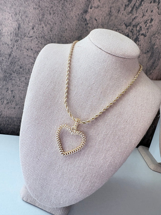 Heart Roly rope chain gold laminated