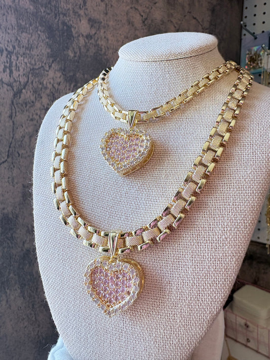 Rolex chain with heart gold laminated