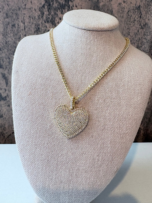 .Princess heart gold laminated necklace